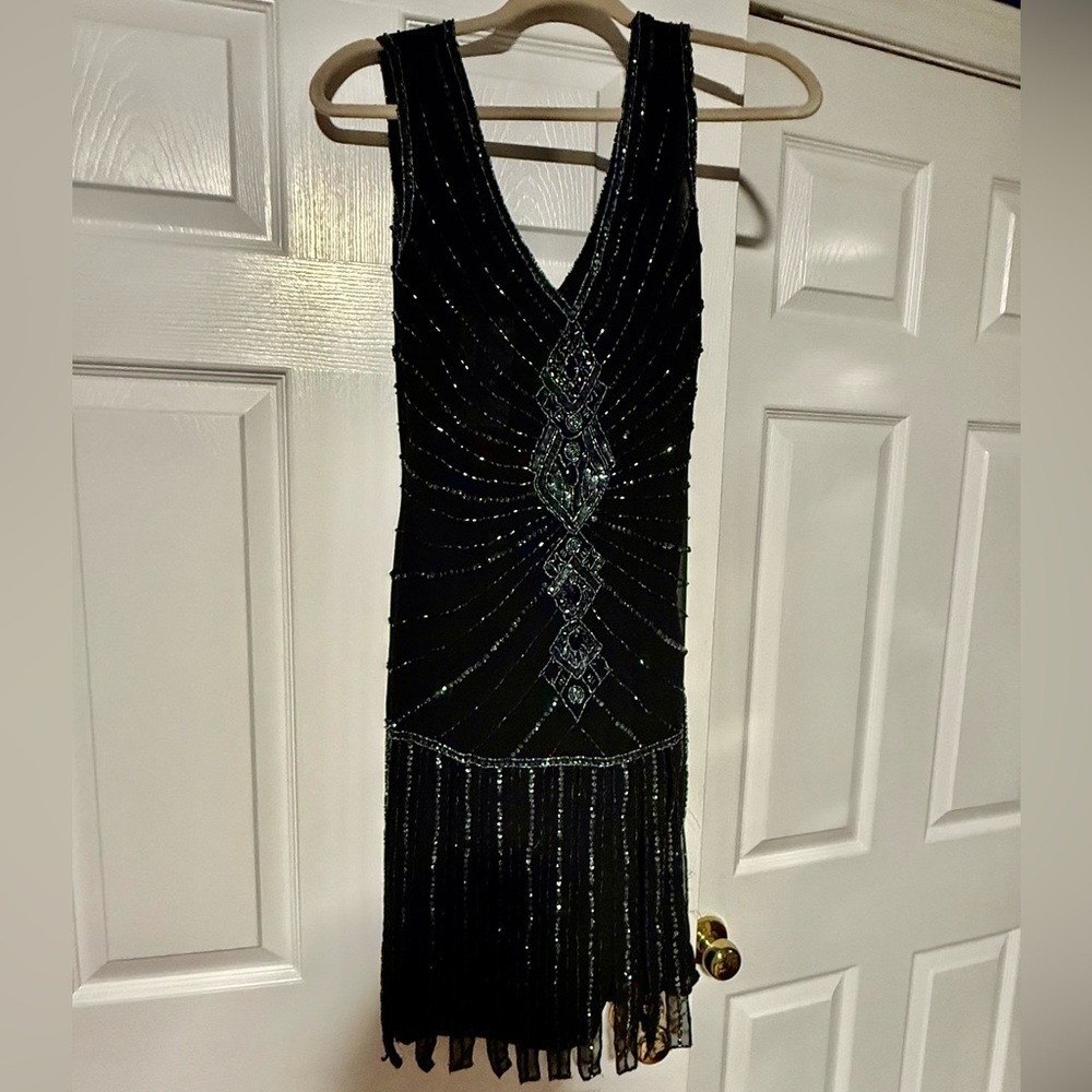 Women New Unique Vintage Hand Beaded Dress size XS​​​​​​